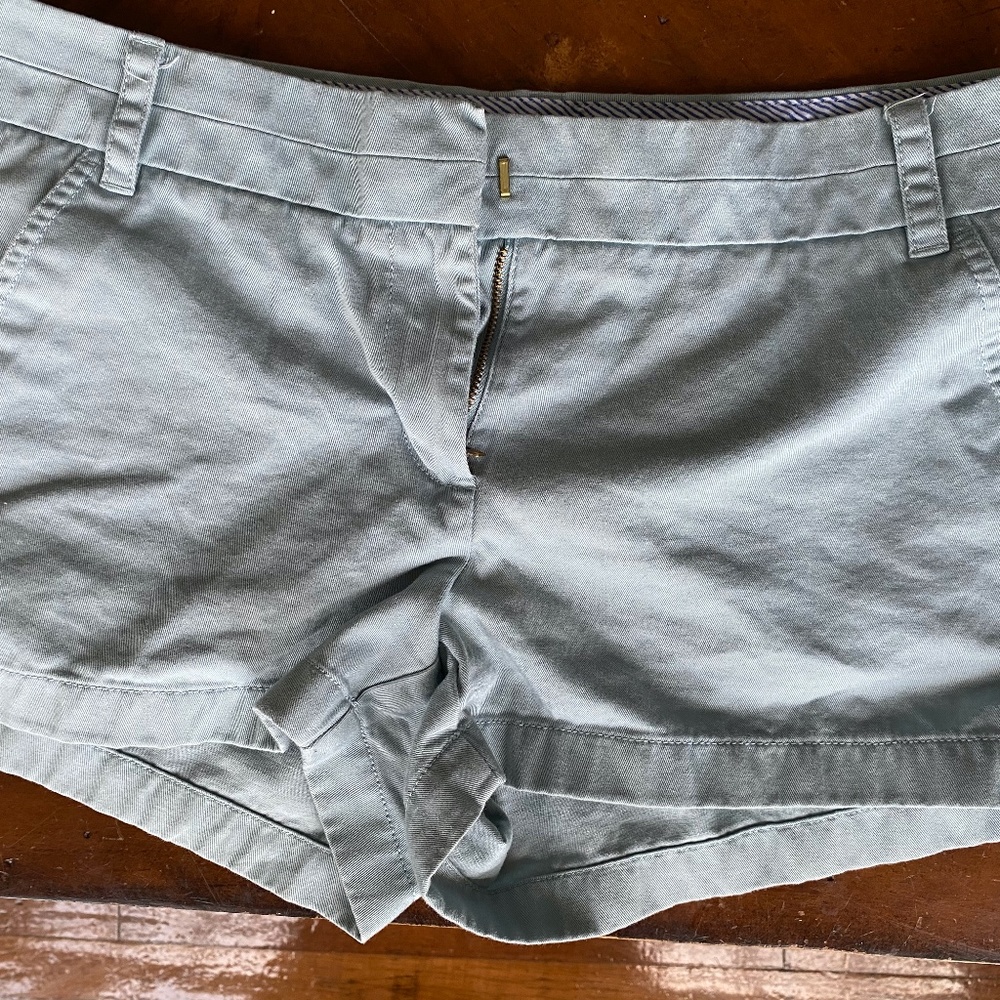 Light Blue Mid Rise Shorts